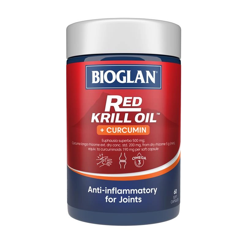 Bioglan Red Krill Oil + Curcumin 60 Soft Capsules