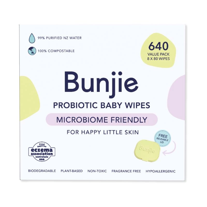 Bunjie Probiotic Baby Wipes 8x80