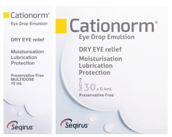 Cationorm Preservative Free Eye Drops 10ml or 0.4ml x 30 Vials