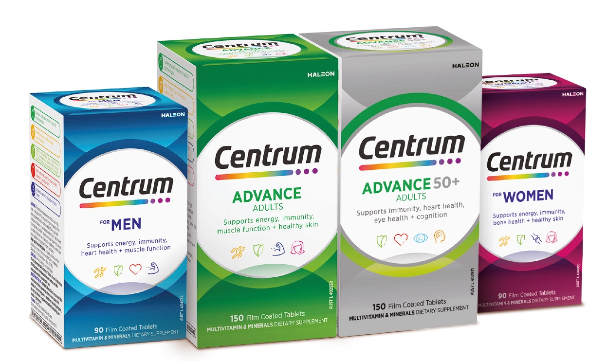 Centrum For Men 90 Tablets, Advance Adults 150 Tablets, Advance 50+ Adult 150 Tablets or For Women 90 Tablets