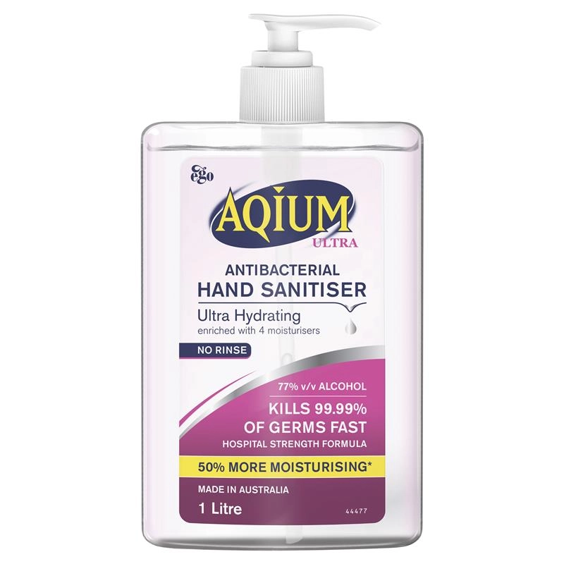 Ego Aqium Antibacterial Ultra Hydrating Hand Sanitiser 1 Litre