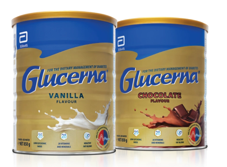 Glucerna Vanilla or Chocolate Flavour 850g Powder