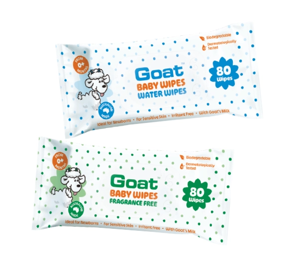 Goat Baby Wipes Water or Fragrance Free 80 Pack