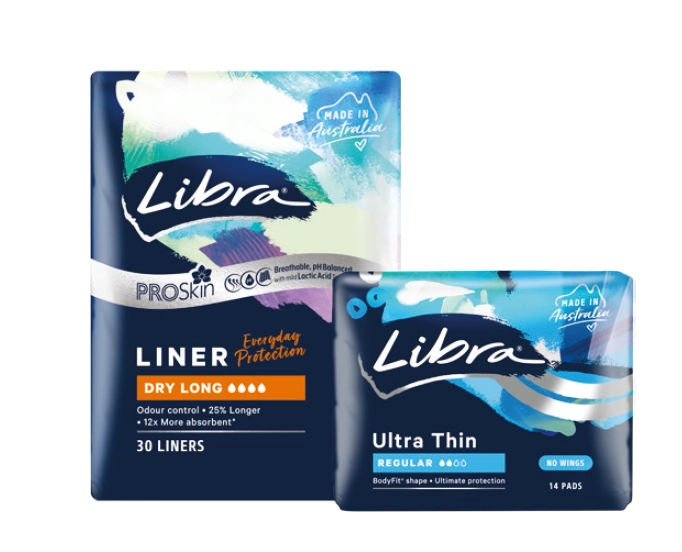 Libra Liner Dry Long 30 or Ultra Thins Pads Regular Regular 14 Pack