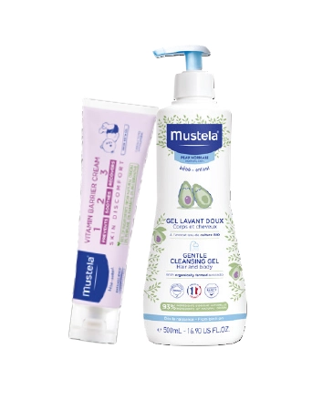 Mustela Vitamin Barrier Cream 100ml or Gentle Cleansing Gel 500ml