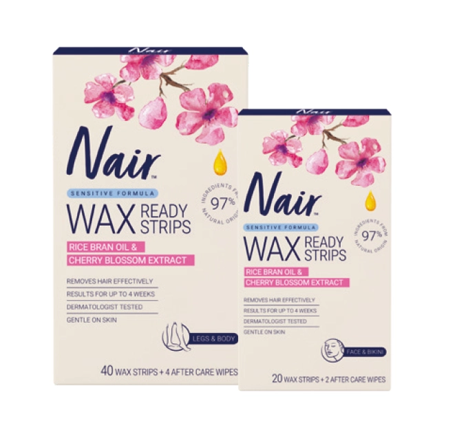 Nair Sensitive Large Wax Strips 40 Pack or Ready to Use Face Wax Strips 20 Pack