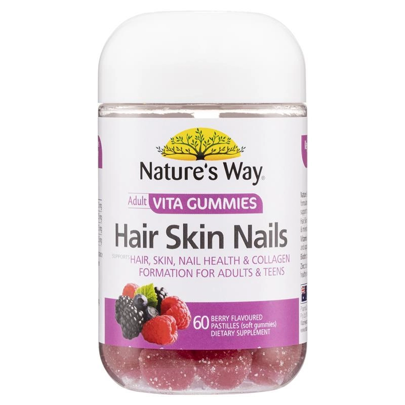 Nature's Way Adult Vita Gummies Hair Skin Nails 60 Pastilles