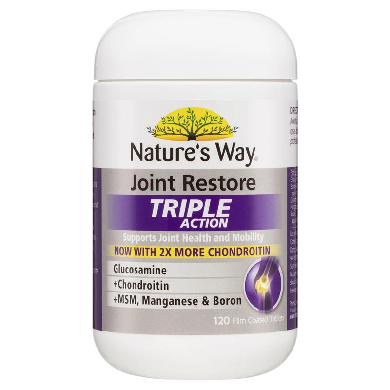 Nature’s Way Joint Restore Triple Action Glucosamine + Chondroitin + MSM 120 Tablets