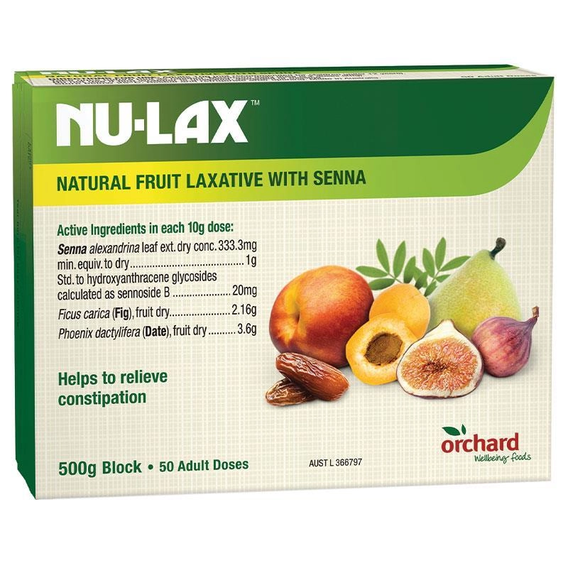 Nu-lax Natural Fruit Laxative With Senna 500g Block