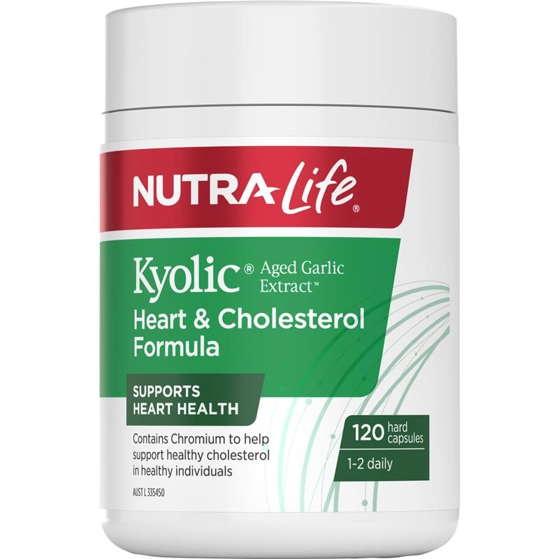 Nutra-Life Kyolic Aged Garlic Extract Heart & Cholesterol Formula 120 Hard Capsules