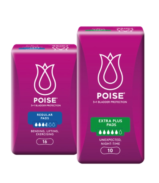 Poise Pads Regular 16 or Extra Plus 10 Pack