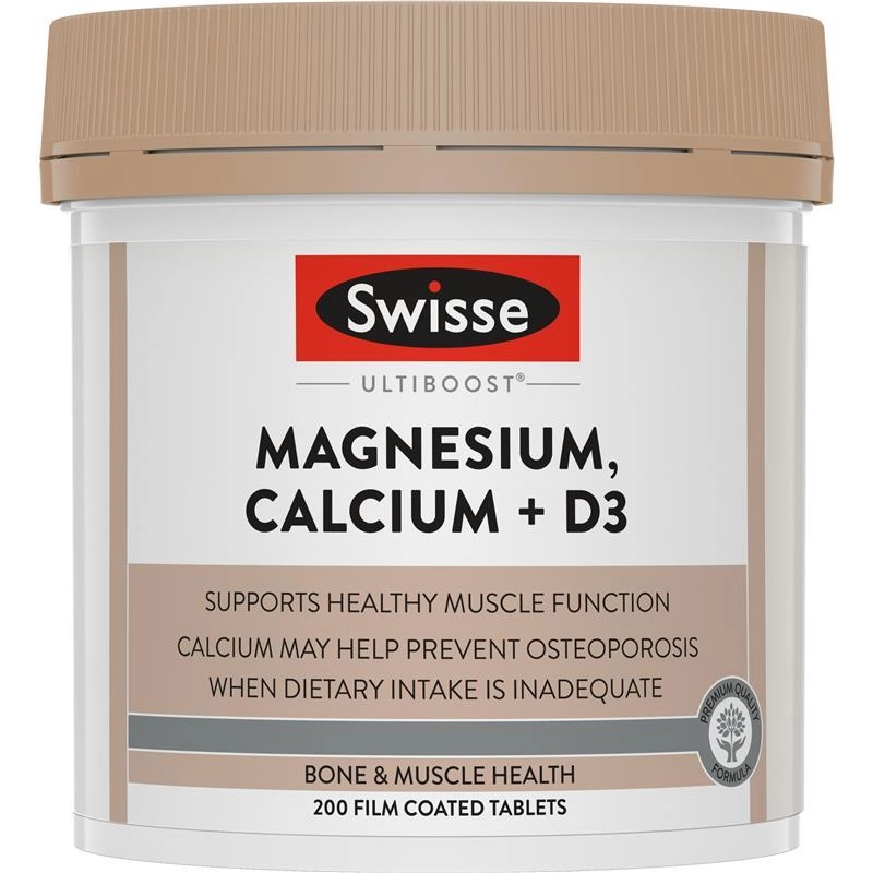 Swisse Ultiboost Magnesium, Calcium + D3 200 Tablets