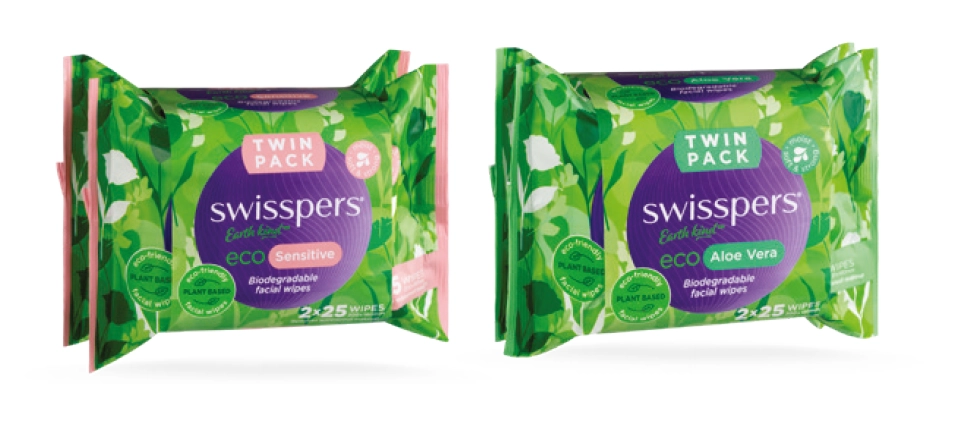 Swisspers Twin Pack Wipes Range