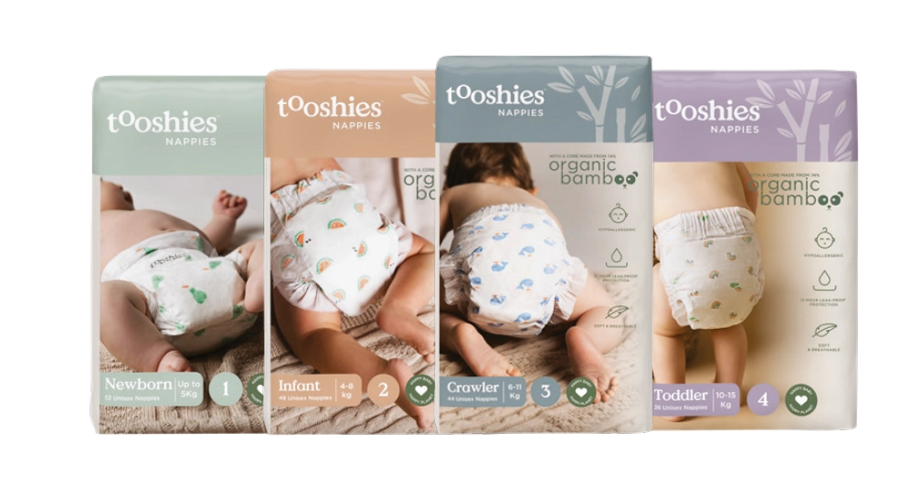 Tooshies Eco Nappies with Organic Bamboo Assorted Variants