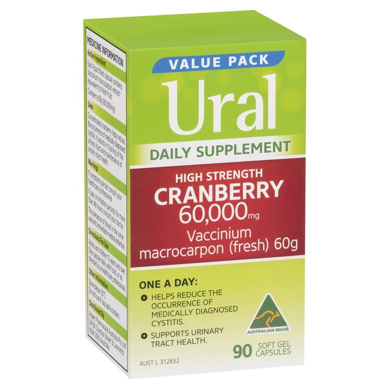 Ural High Strength Cranberry 60,000mg 90 Soft Gel Capsules