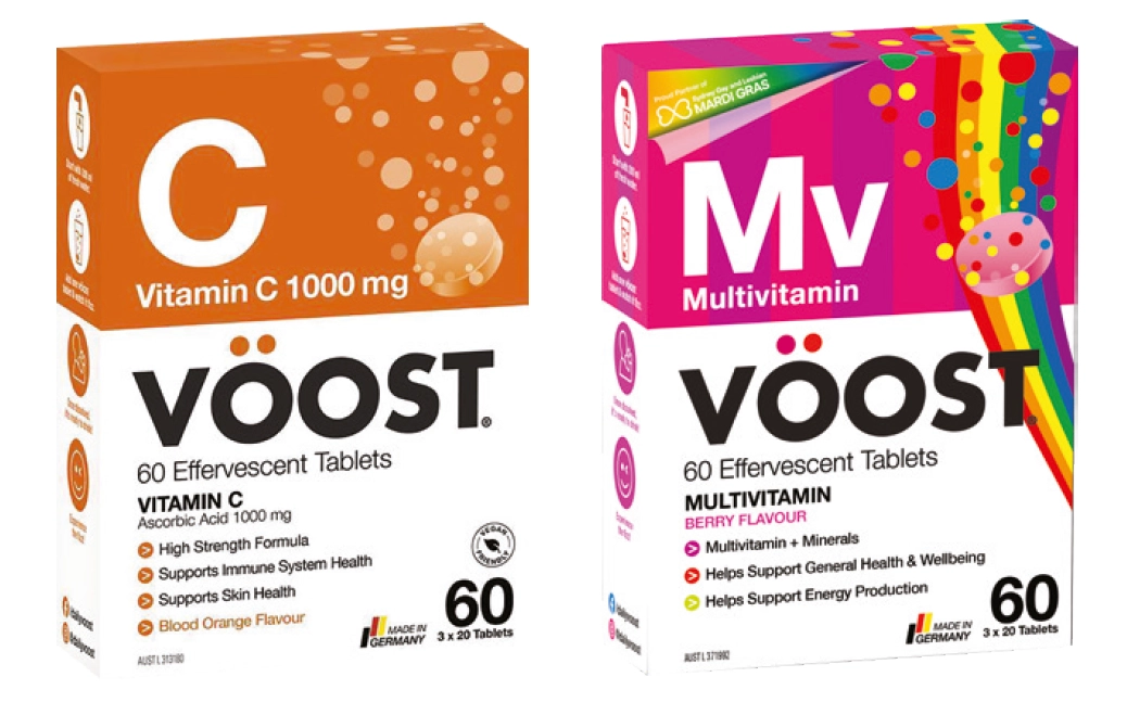 Vöost Vitamin C 1000mg or Multivitamin 60 Effervescent Tablets