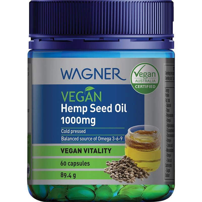 Wagner Vegan Hemp Seed Oil 1000mg 60 Capsules