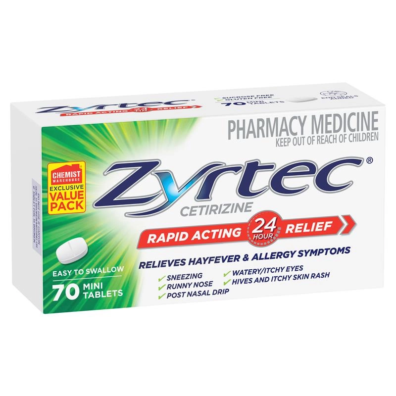 Zyrtec 10mg 70 Mini Tablets