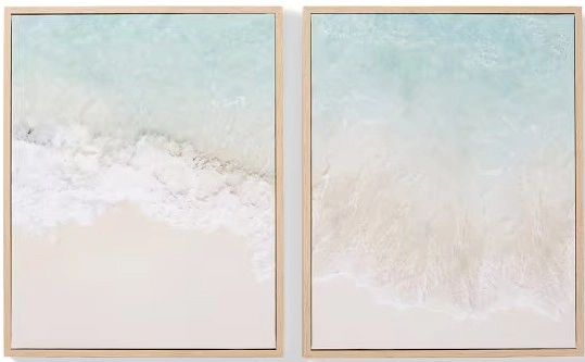 2 Pack Coastal Framed Canvas