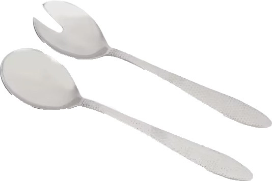 2 Pack Silver Hammered Salad Servers