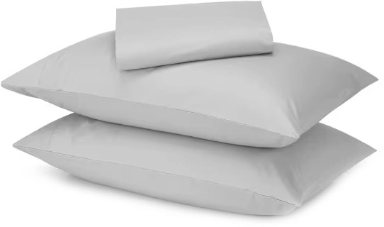 500 Thread Count Australian Grown Cotton Sheet Set - Queen Bed, Silver