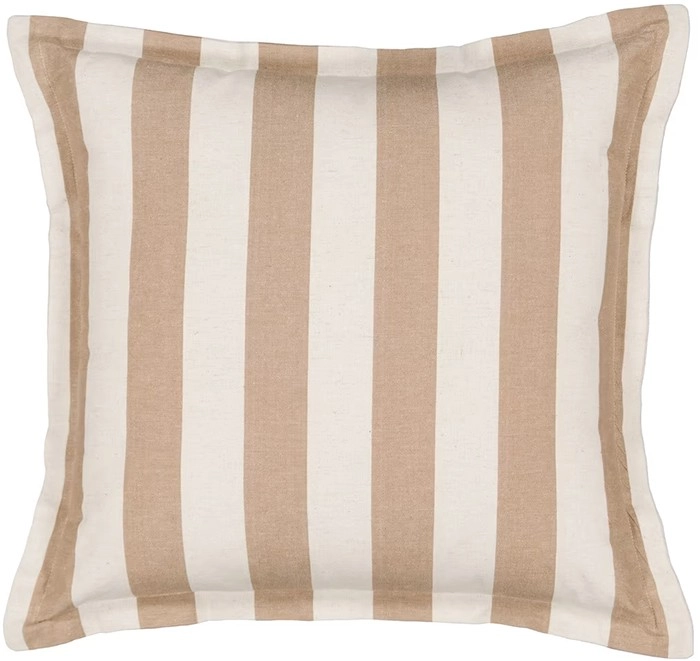 50cm Stripe Cushion - Tan