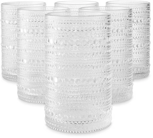 6 Clear Pearls Hiball Glasses