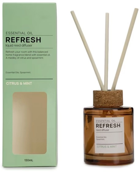 Aroma Refresh Citrus and Mint Liquid Reed Diffuser 130ml