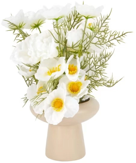 Artificial Poppies in Natural Vase