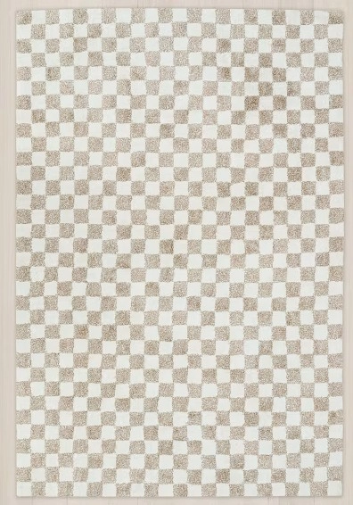 Checkerboard Rug - Beige, Large - 235cm x 160cm