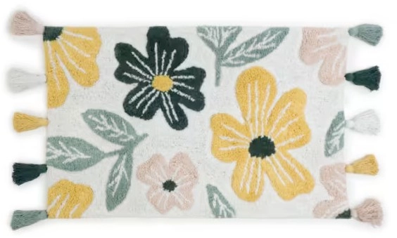 Floral Rectangle Bath Mat