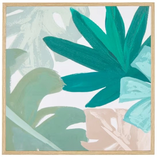 Green Palm Framed Canvas