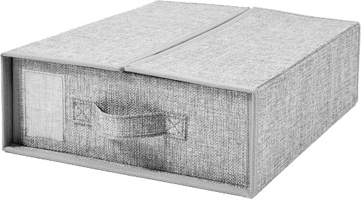 Linen Look Bed Linen Box - Charcoal