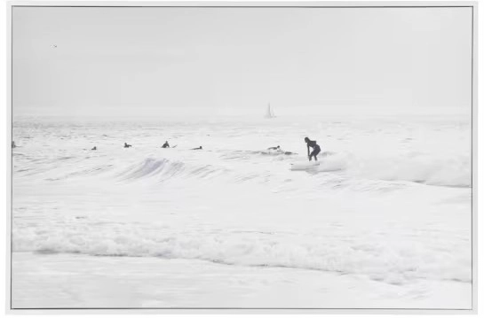 Monochrome Surf Framed Canvas