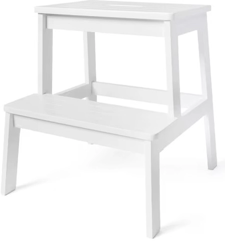 Panelled Step Stool - White