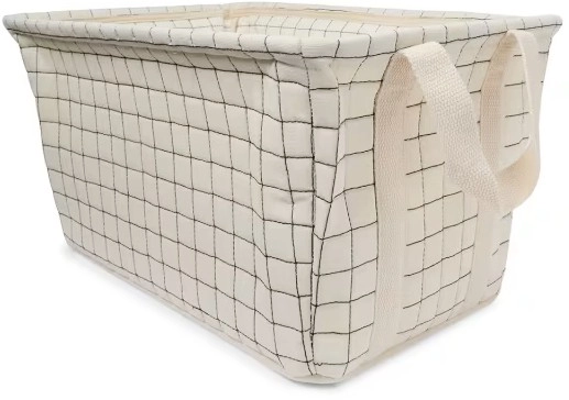 Rectangle Quilted Basket - Beige