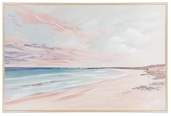 Sunset Beach Framed Canvas