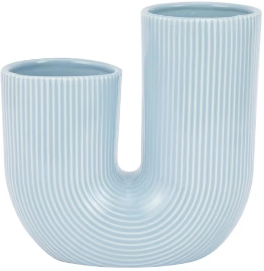 U Shape Blue Vase