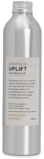 Uplift Lemongrass and Ginger Reed Diffuser Refill 260ml