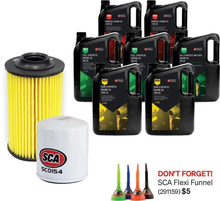 Purchase an SCA Oil Filter & Get 20% off Any SCA 5L Engine Oil^