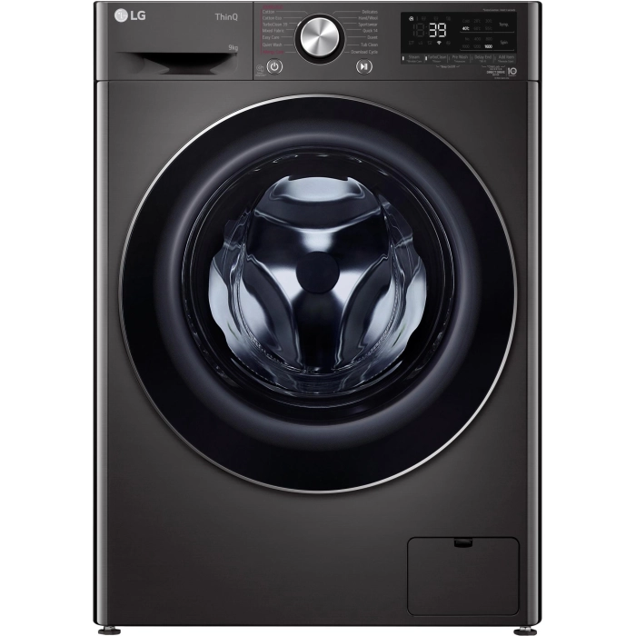 LG WV9-1609B 9kg Series 9 Front Load Washer (Black Steel)