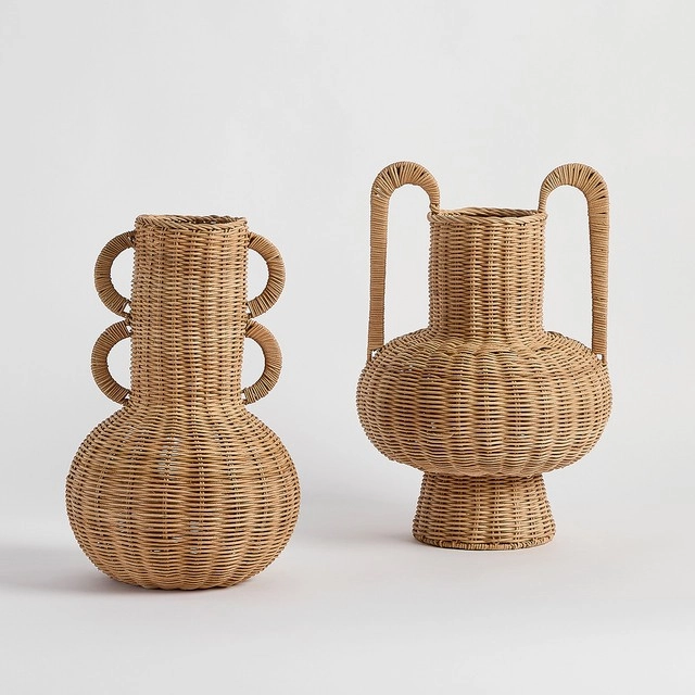 Koby Rattan Vase by Habitat