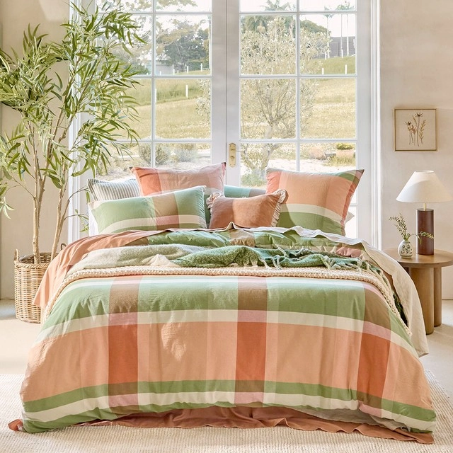 Mackenzie Checked Quilt Cover Set by Habitat