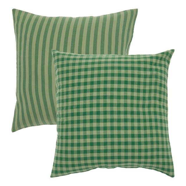 Maisie Green Check European Pillowcase by Habitat