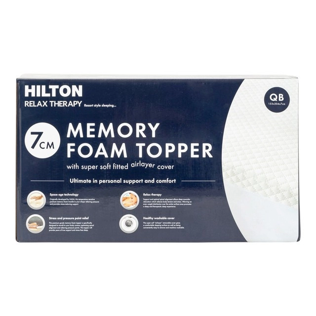 Relax Therapy 7cm Memory Foam Mattress Topper by Hilton