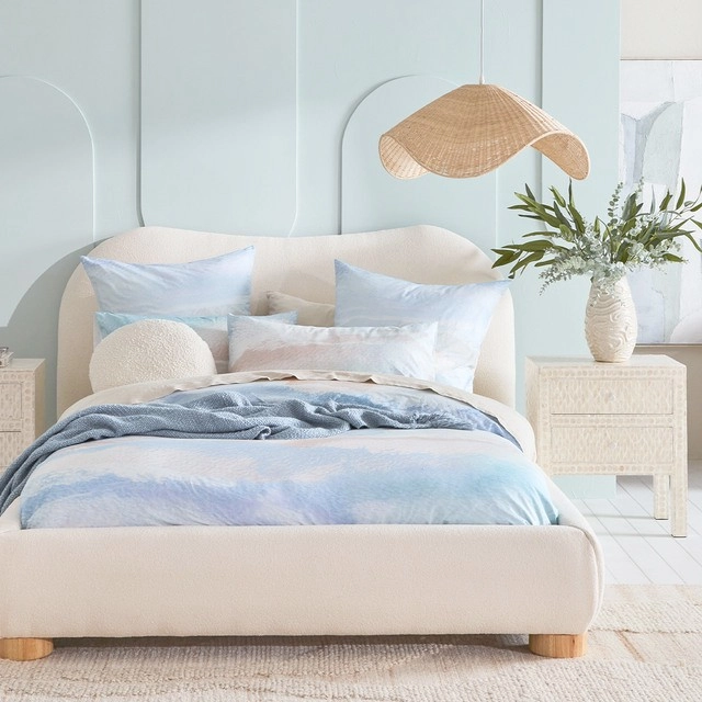 Brae Dusty Blue Quilt Cover Set by Habitat