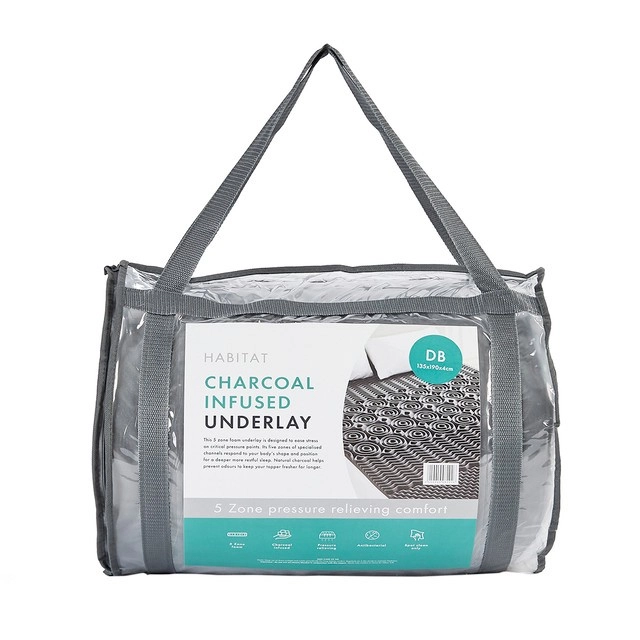 Charcoal Infused 5 Zone Mattress Underlay by Habitat