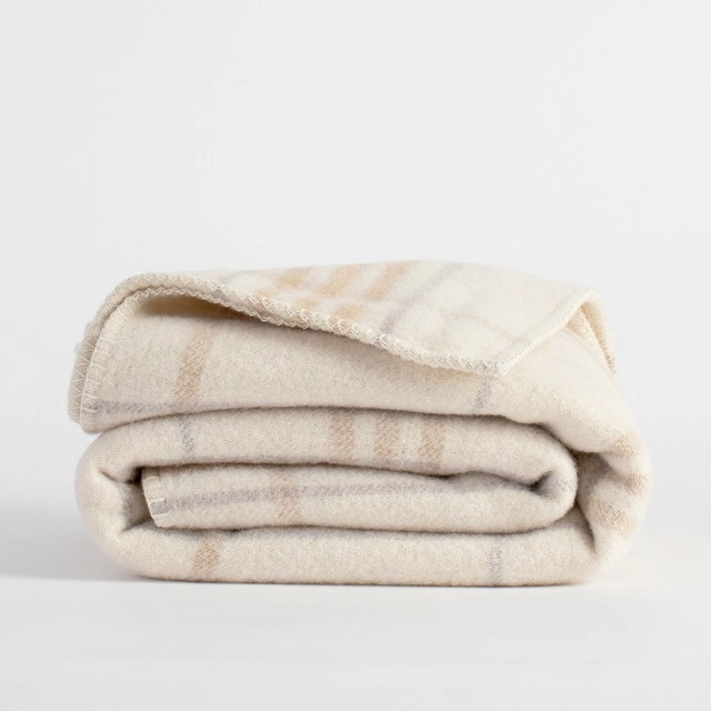 Check 460gsm Australian Wool Blanket by M.U.S.E.