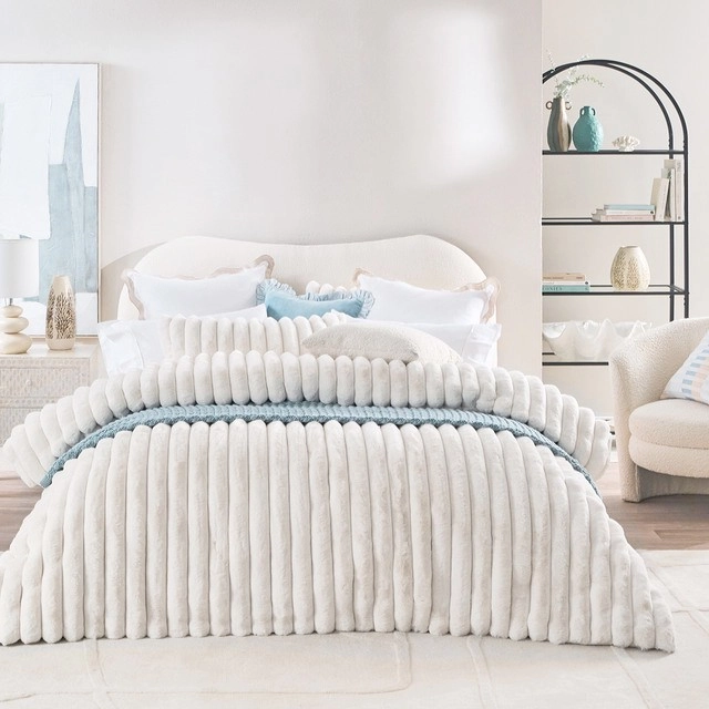 Oslo Faux Fur Ribbed Comforter Set by M.U.S.E.