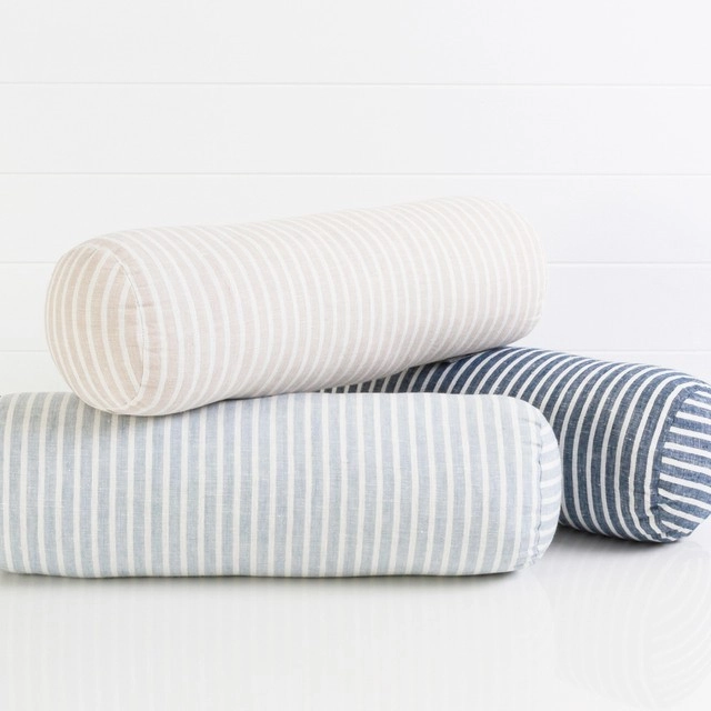 Sahara Linen Striped Bolster by M.U.S.E.